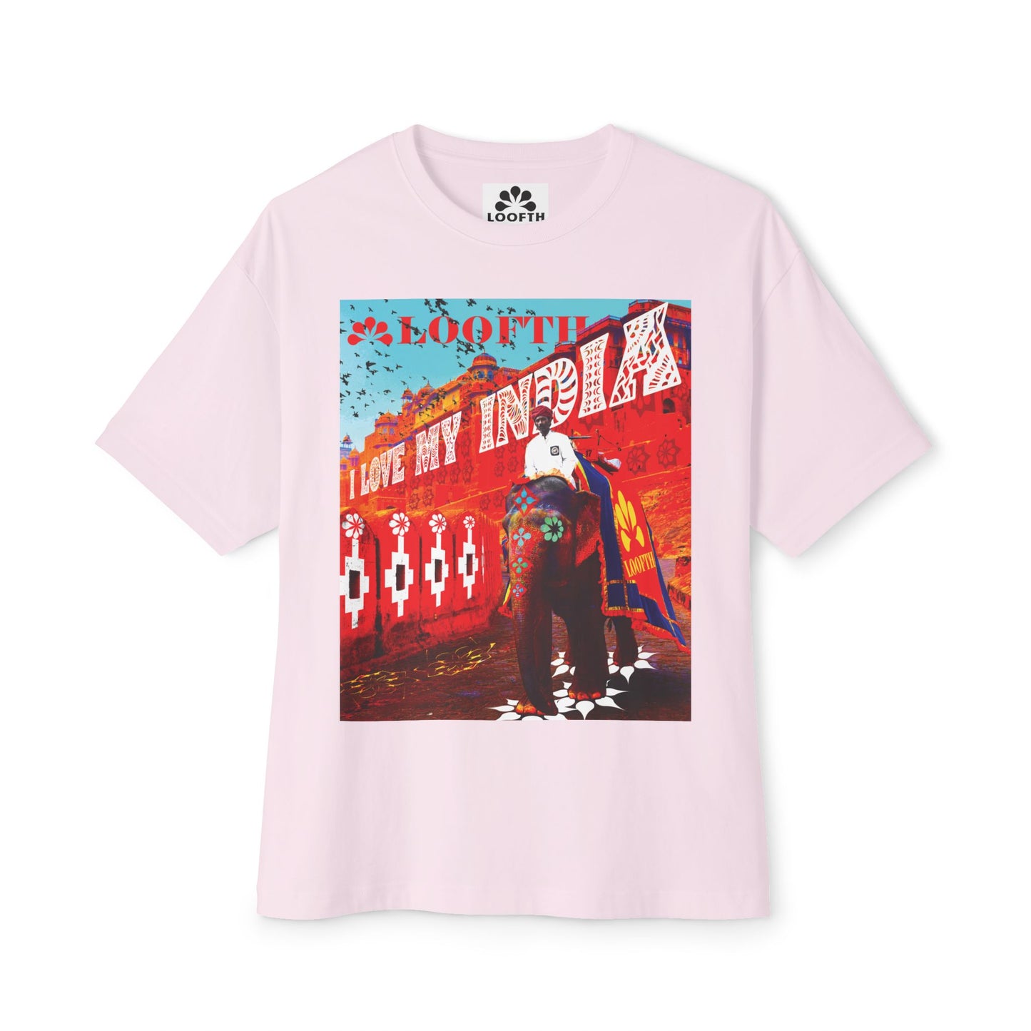 (F) Éléphant Raj Unisex Oversized Boxy Tee