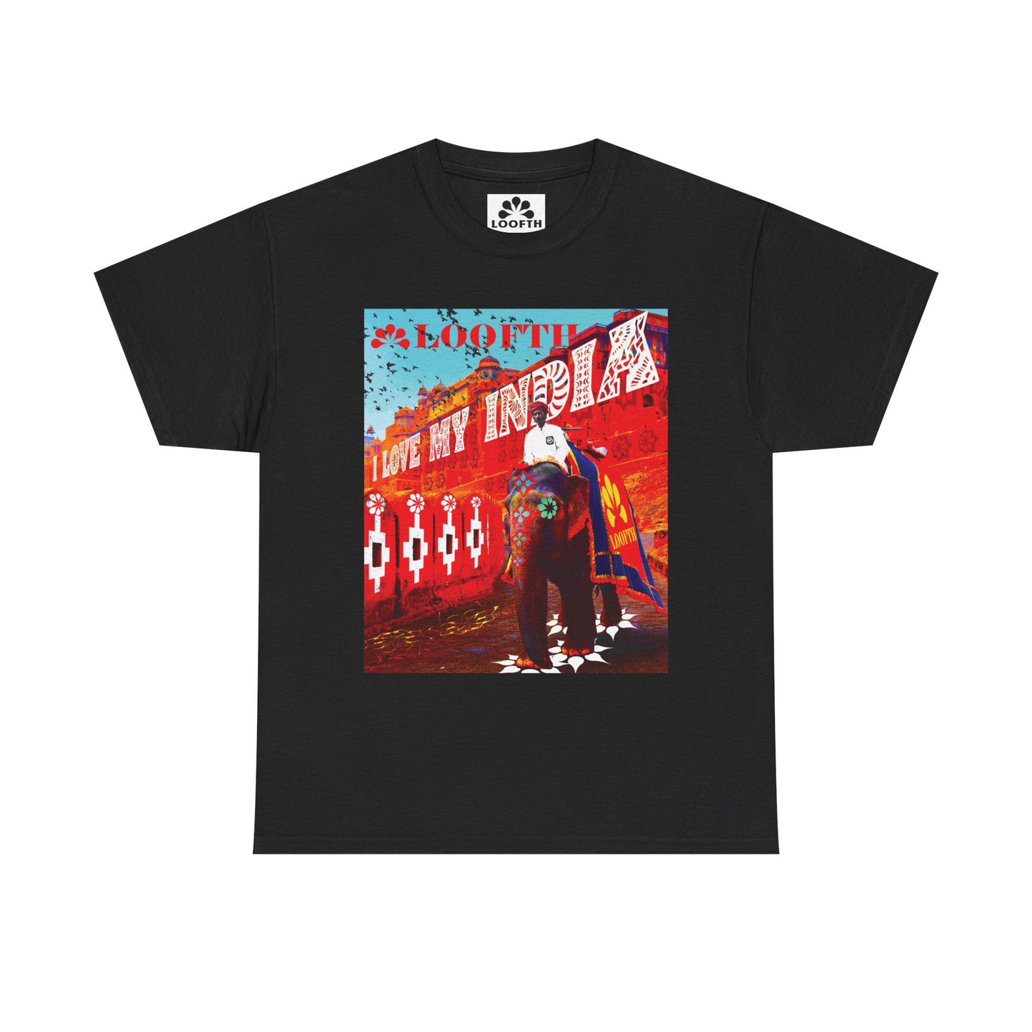 (F) Éléphant Raj Unisex Heavy Cotton Tee