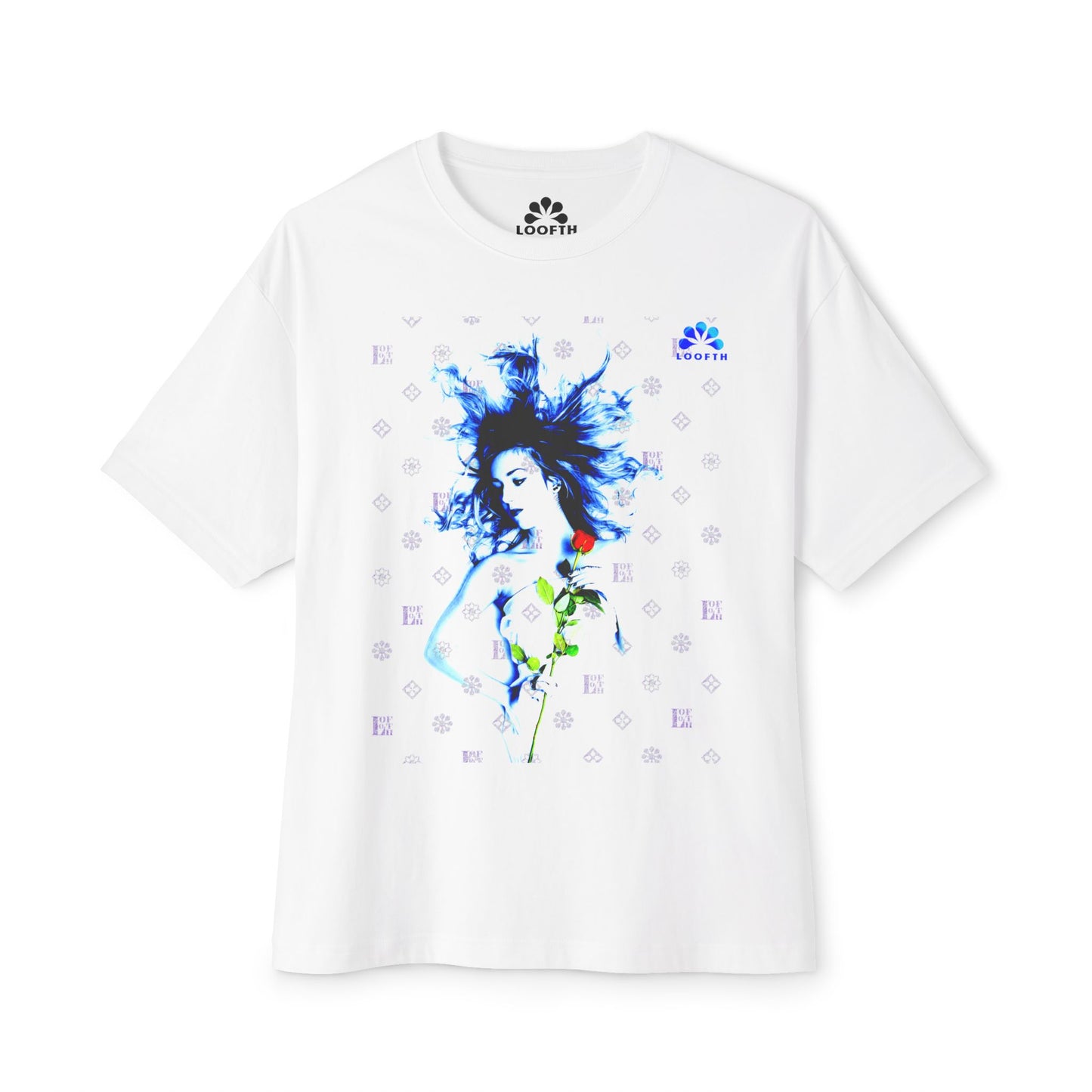 (F) Rose Azur Unisex Oversized Tee