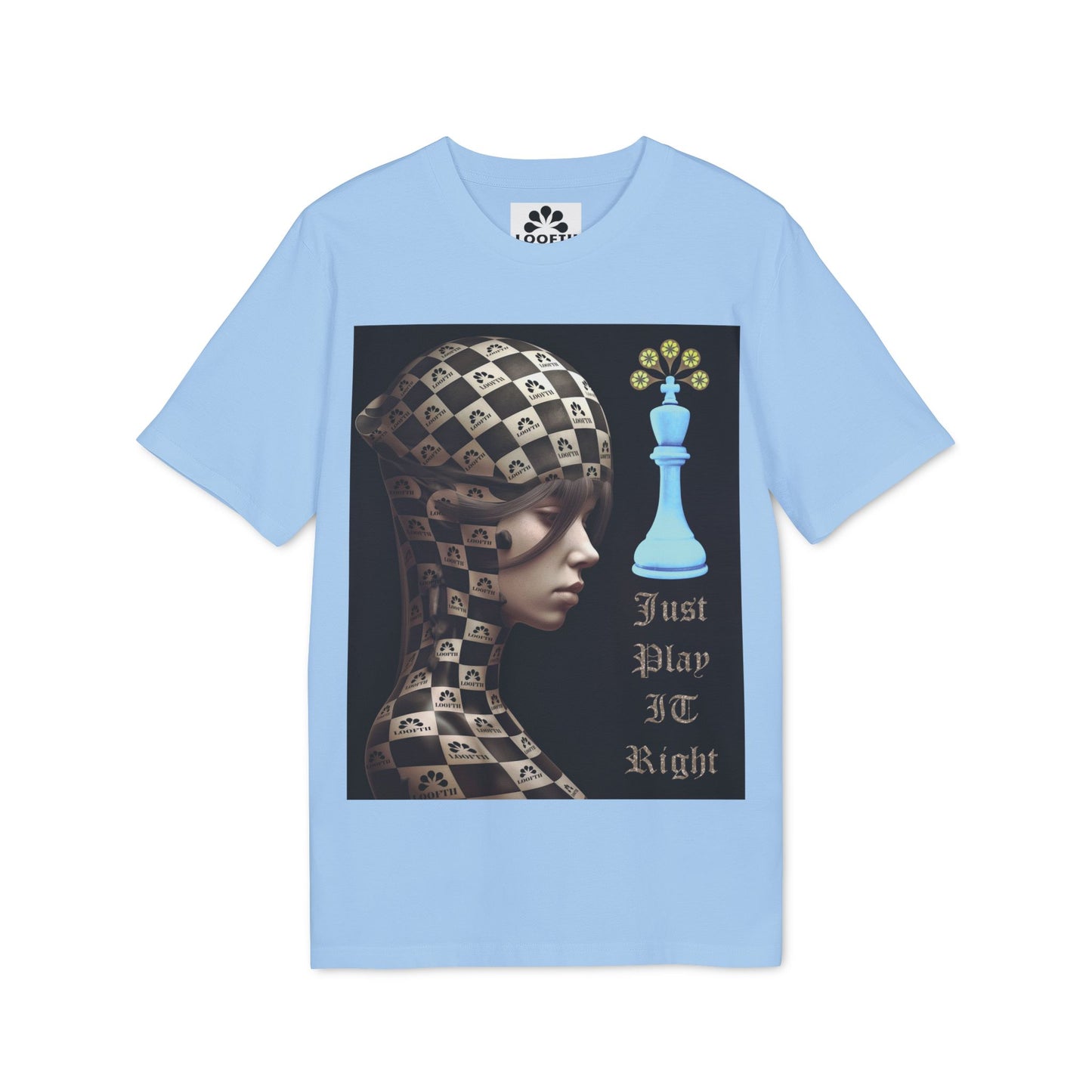 (F) Échiquier Élégant Unisex Organic Combed Cotton Medium Fit T-shirt
