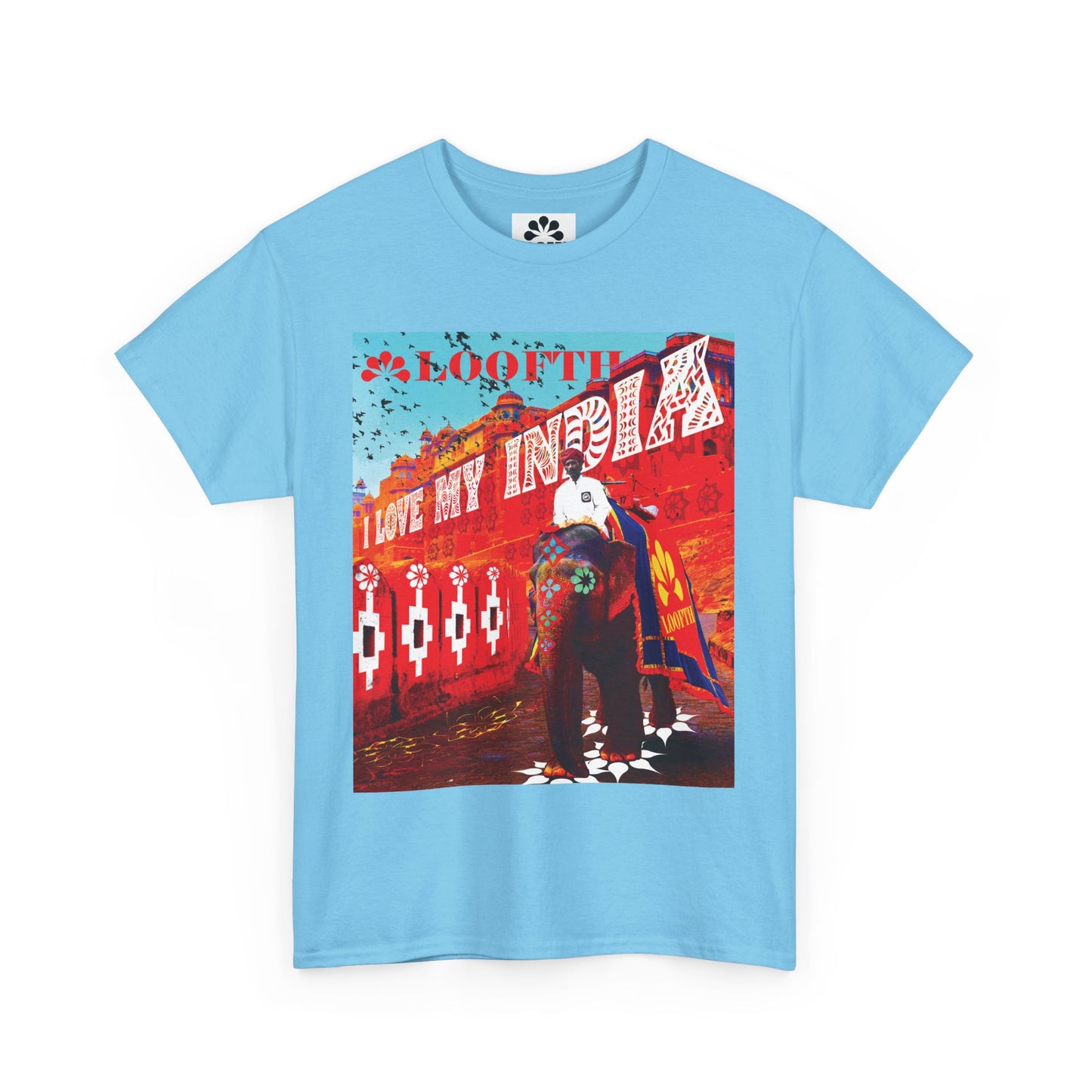 (M) Éléphant Raj Unisex Heavy Cotton Tee