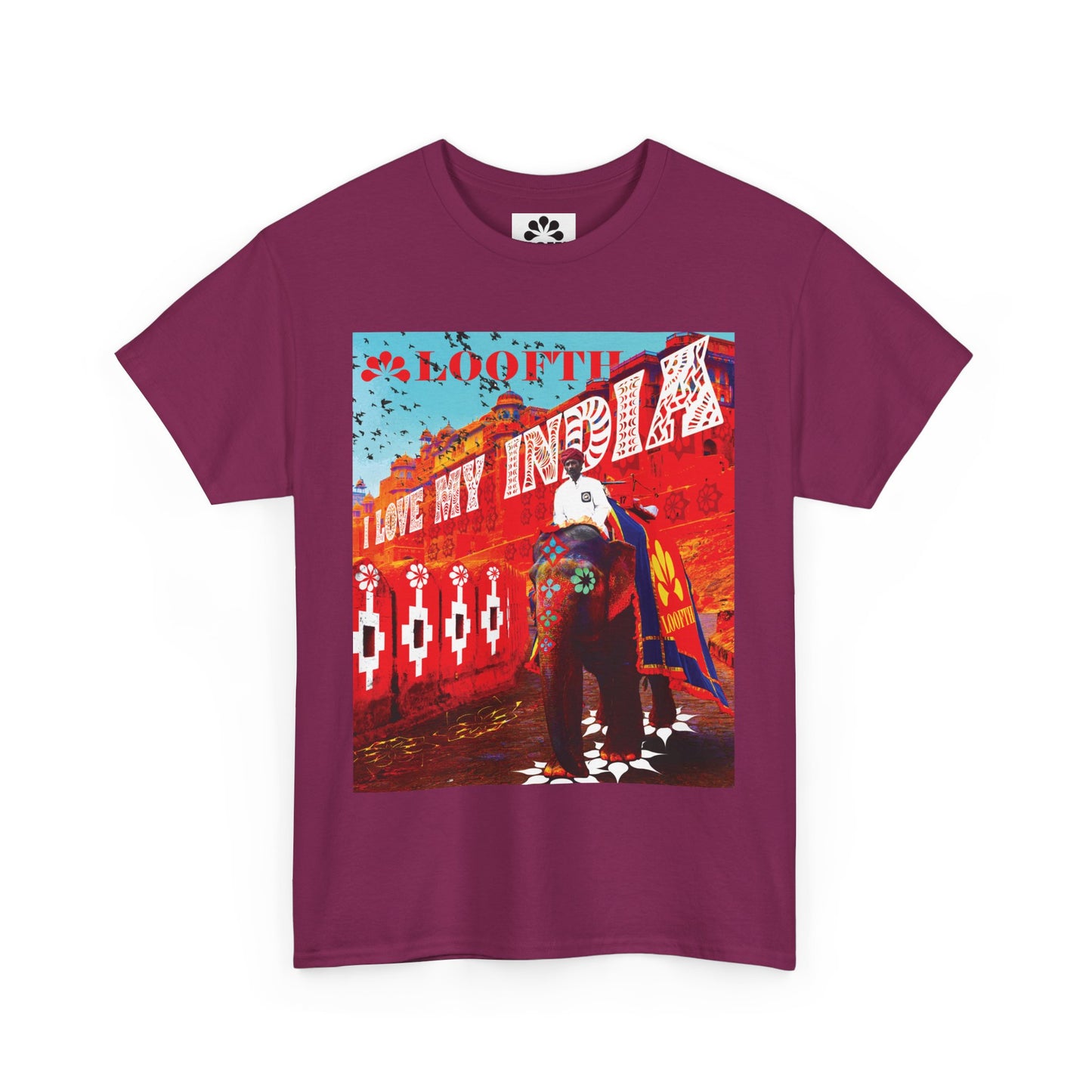 (M) Éléphant Raj Unisex Heavy Cotton Tee