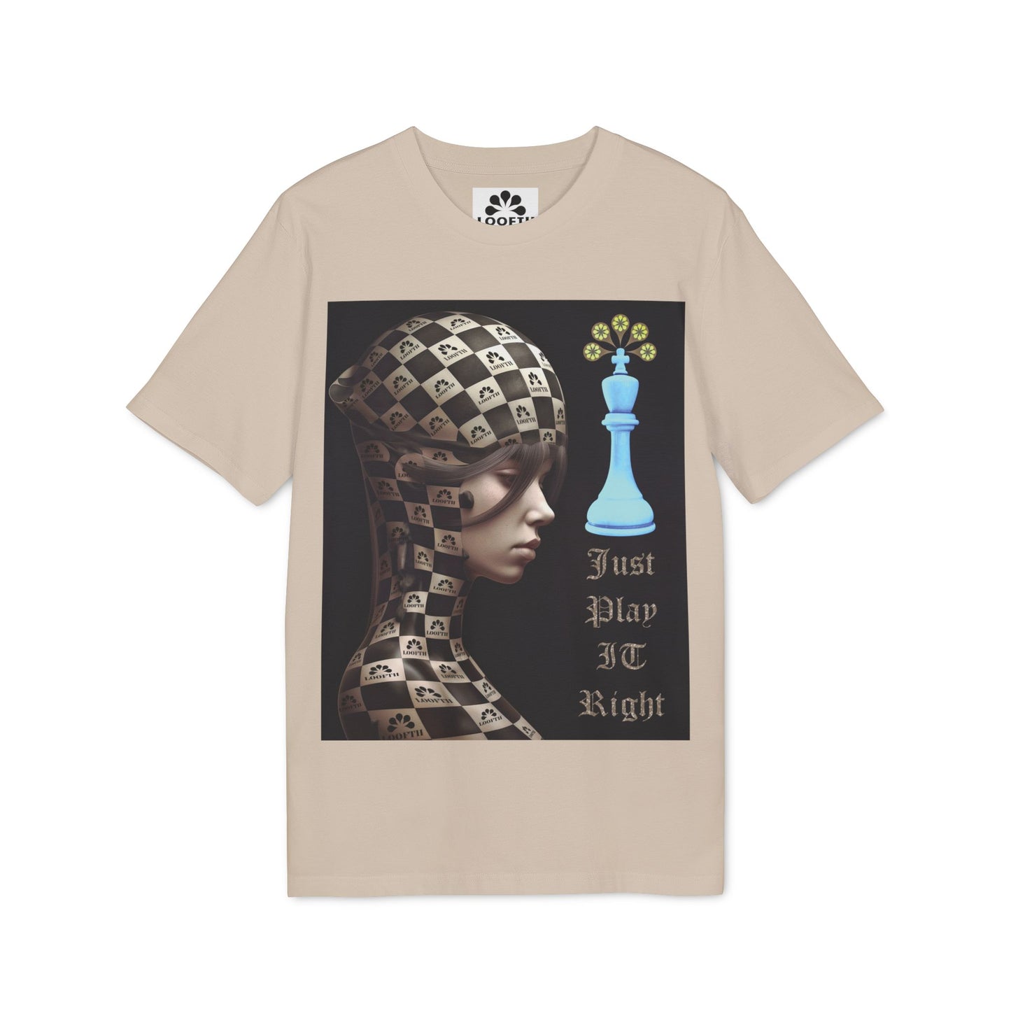(F) Échiquier Élégant Unisex Organic Combed Cotton Medium Fit T-shirt