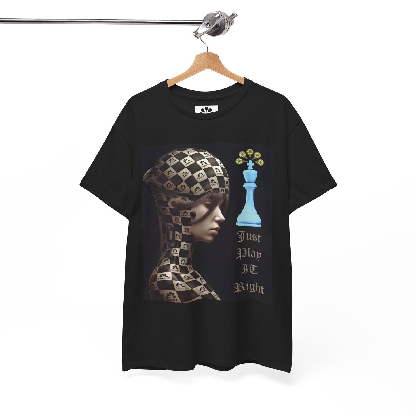 (F) Échiquier Élégant Unisex Heavy Cotton Tee