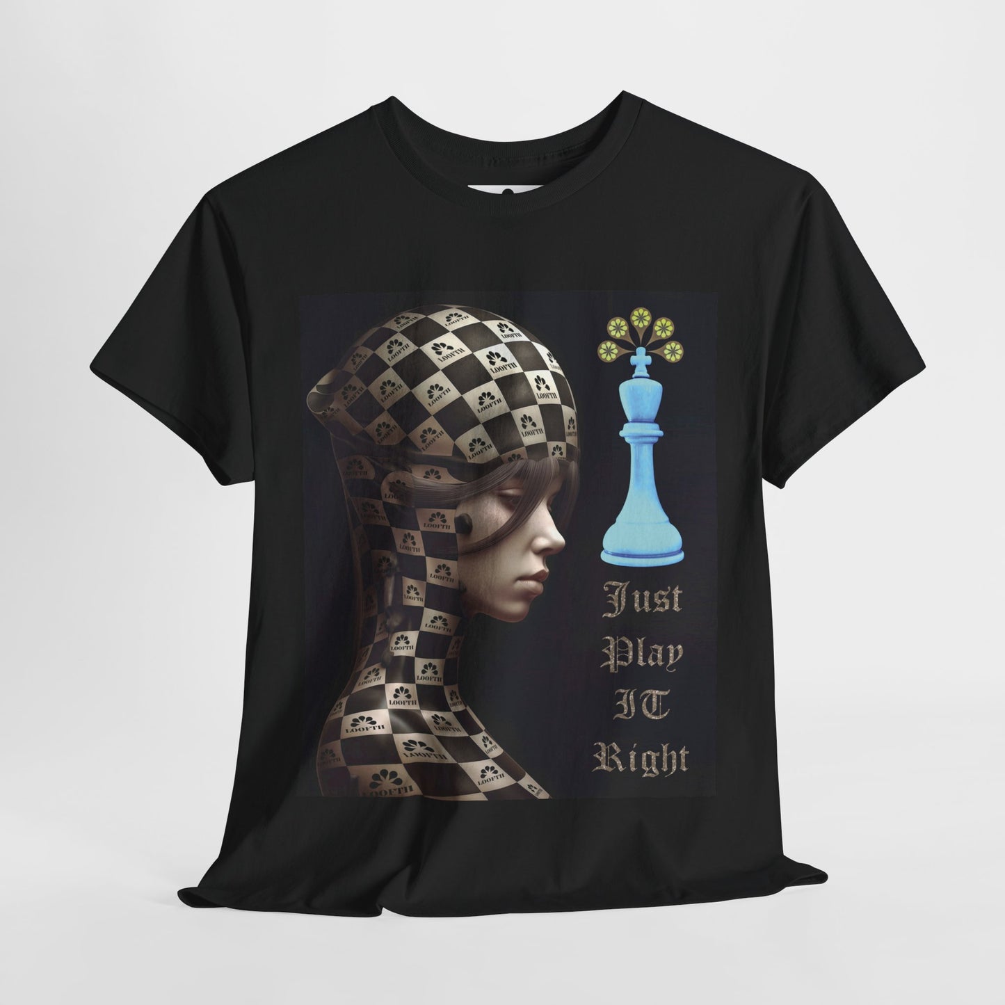 (F) Échiquier Élégant Unisex Heavy Cotton Tee