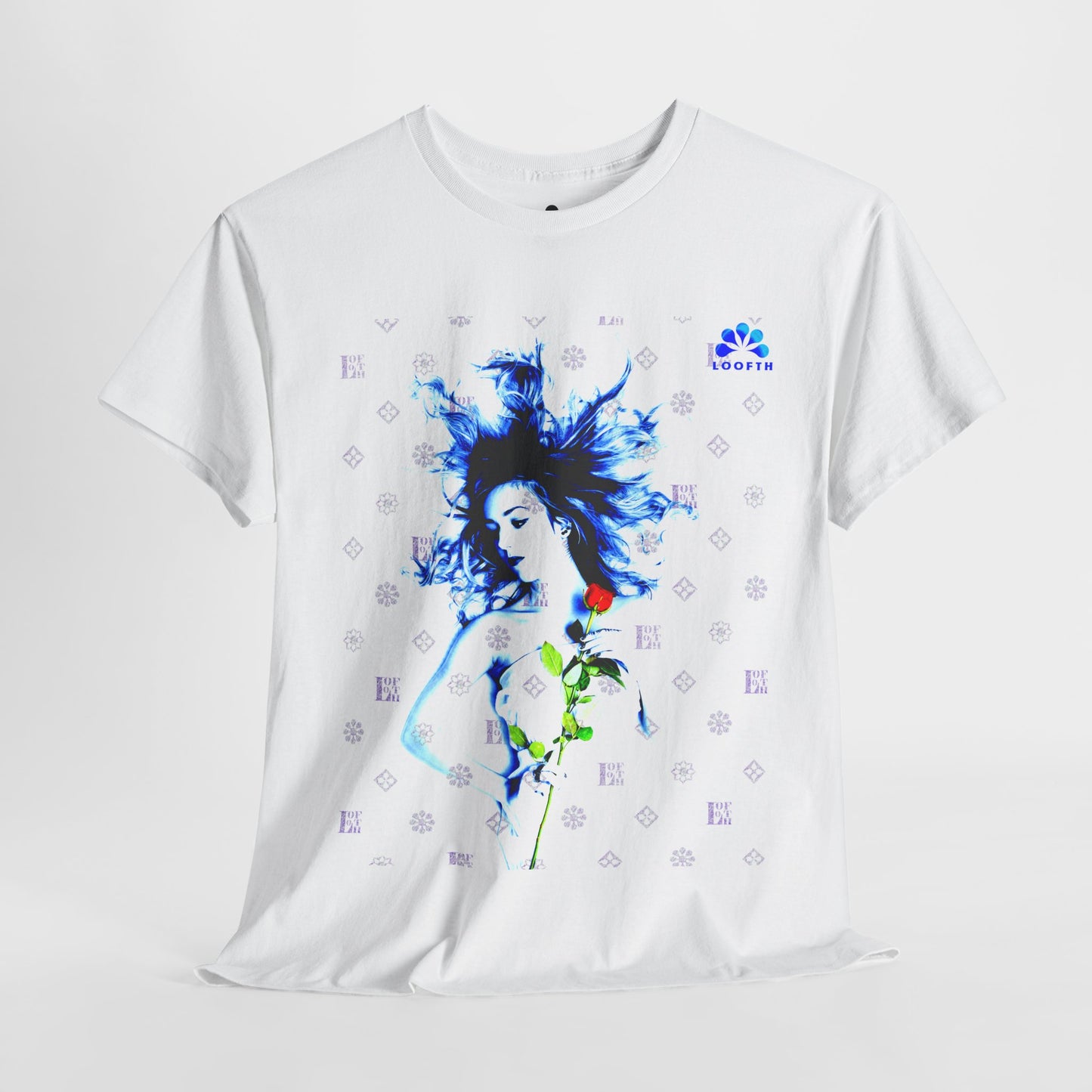 (F) Rose Azur Unisex Heavy Cotton Tee