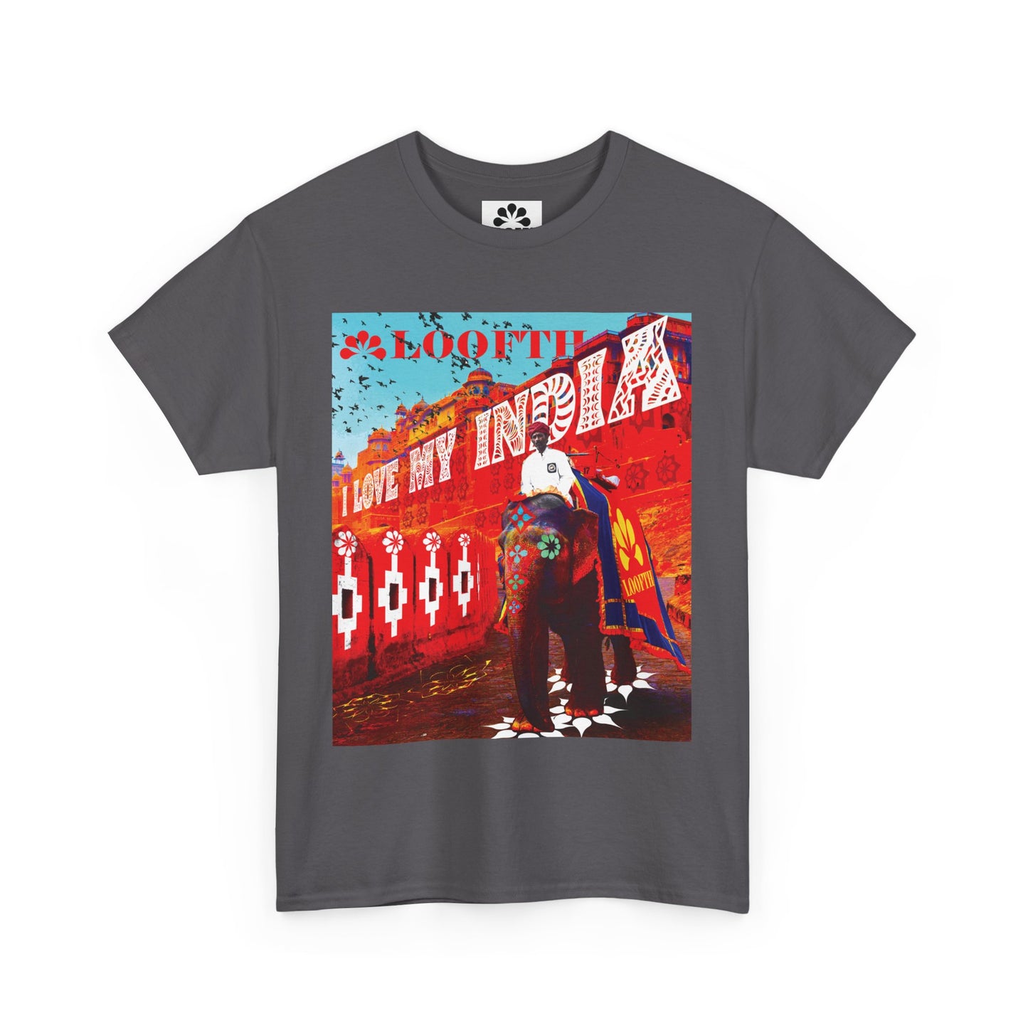 (F) Éléphant Raj Unisex Heavy Cotton Tee