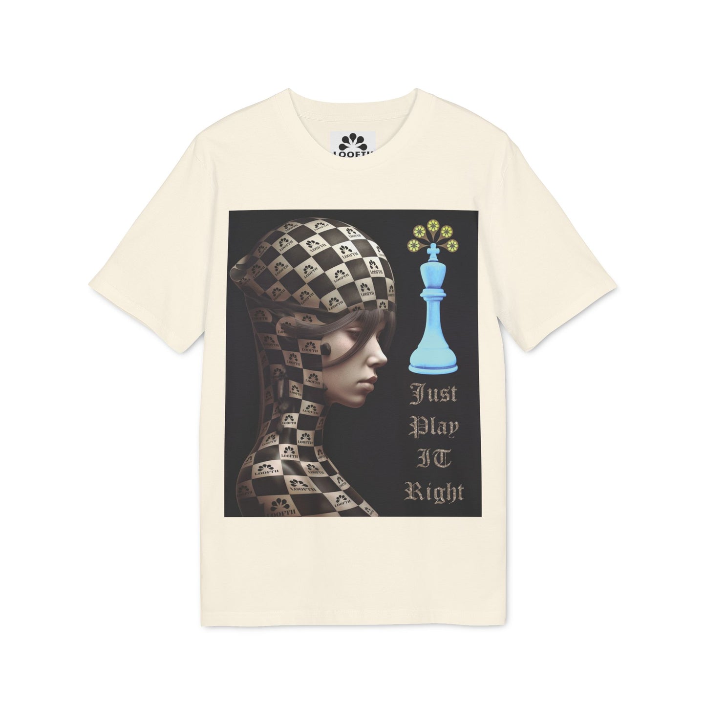 (F) Échiquier Élégant Unisex Organic Combed Cotton Medium Fit T-shirt