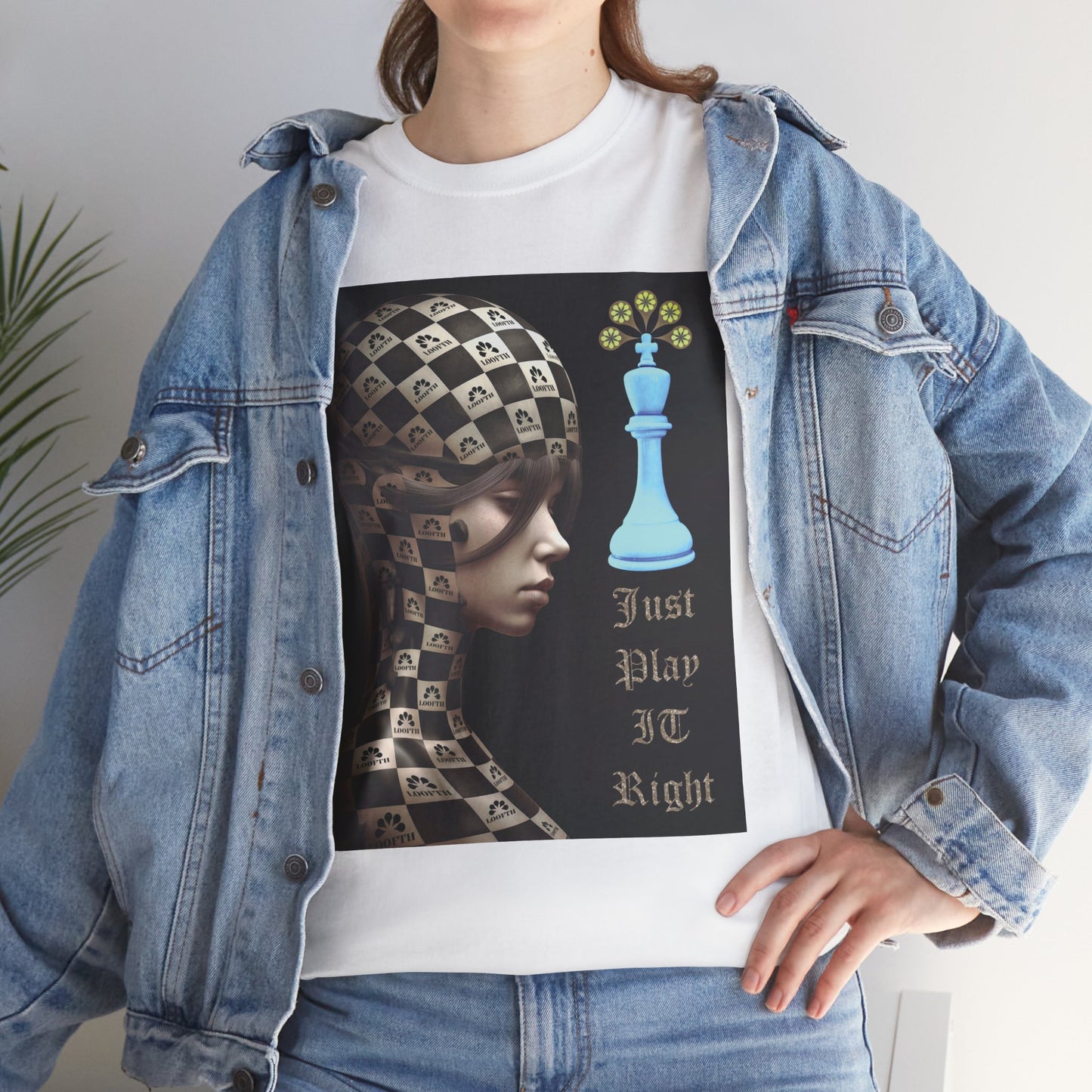 (F) Échiquier Élégant Unisex Heavy Cotton Tee