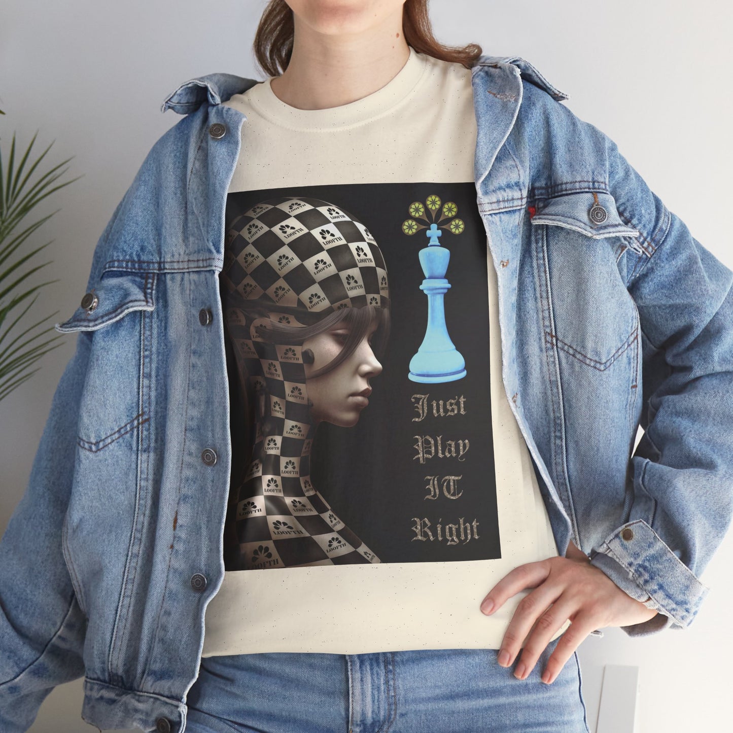 (F) Échiquier Élégant Unisex Heavy Cotton Tee