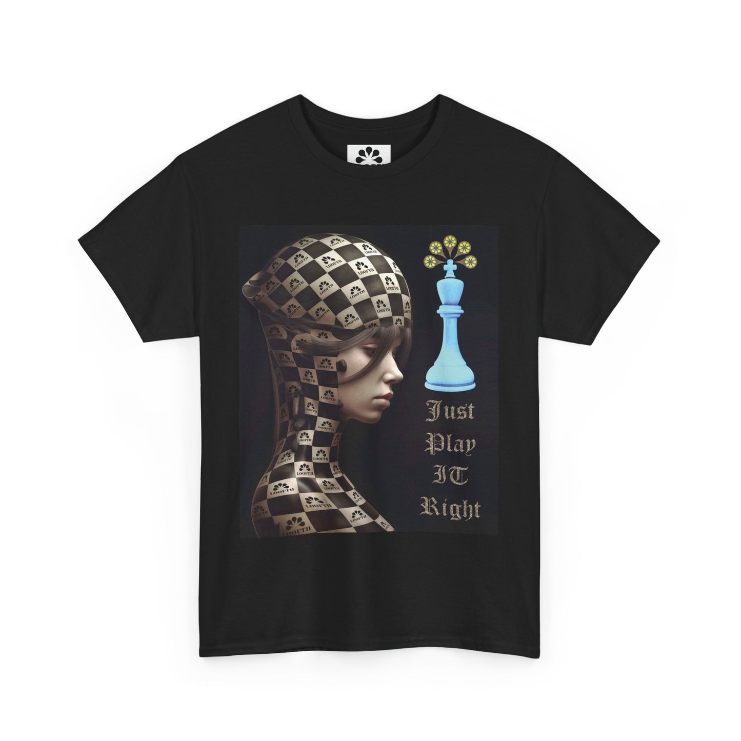 (F) Échiquier Élégant Unisex Heavy Cotton Tee