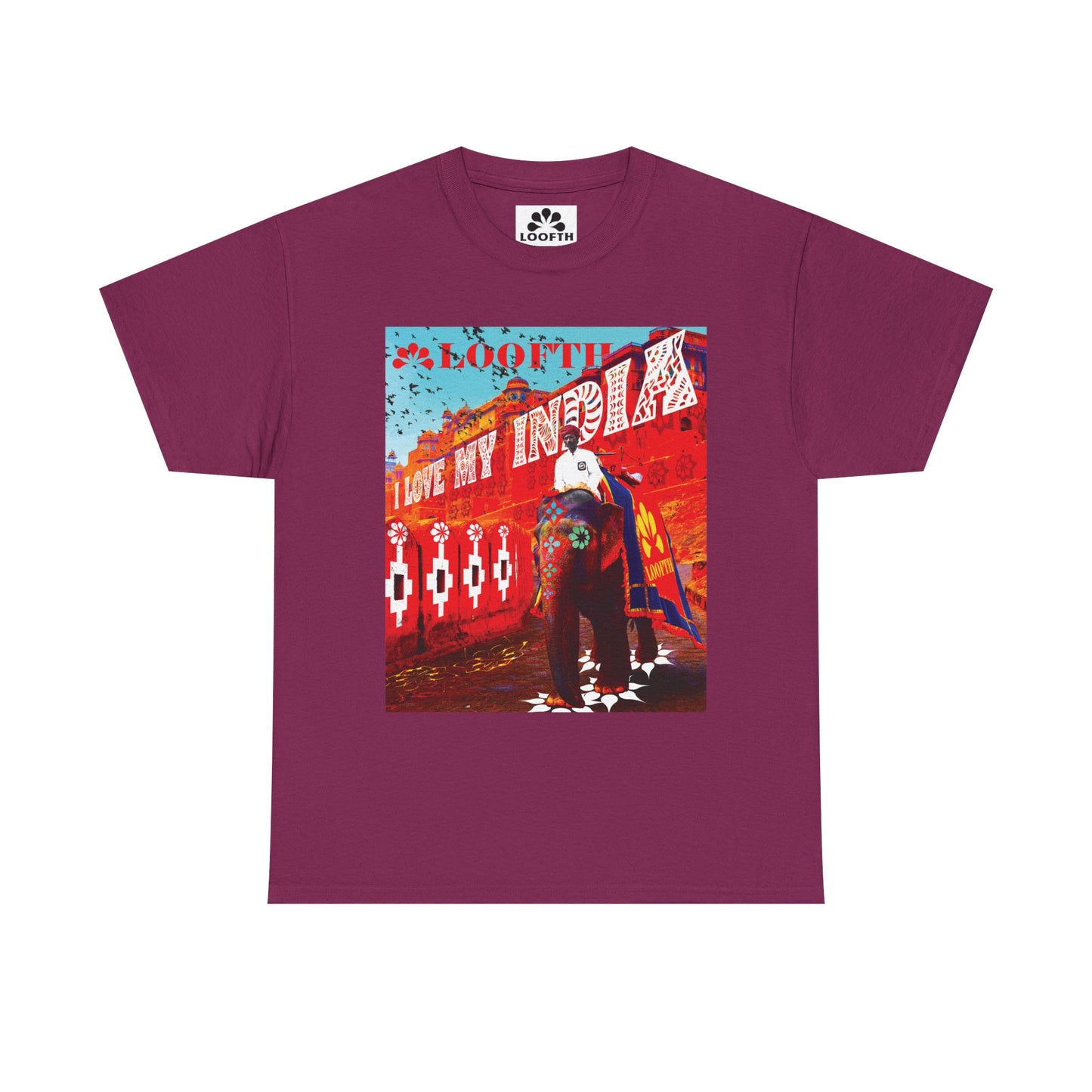 (M) Éléphant Raj Unisex Heavy Cotton Tee