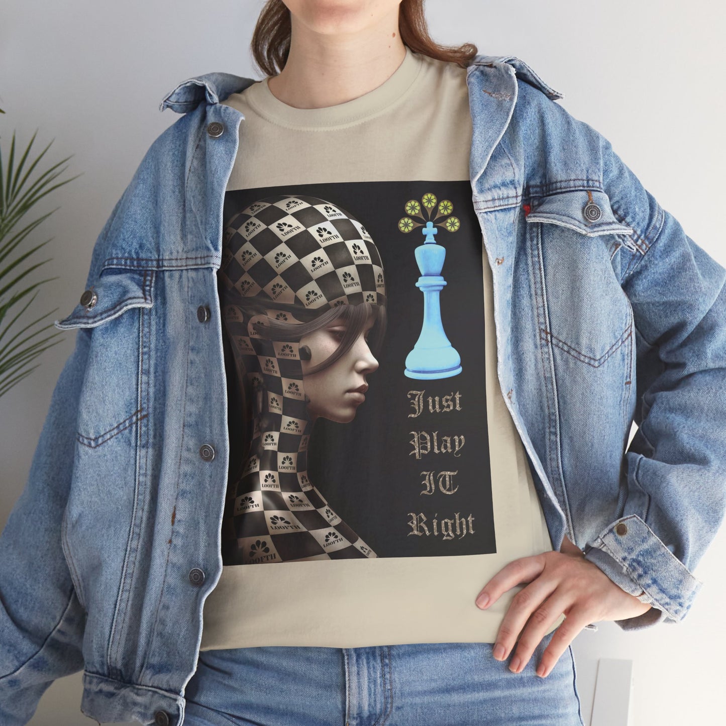 (F) Échiquier Élégant Unisex Heavy Cotton Tee