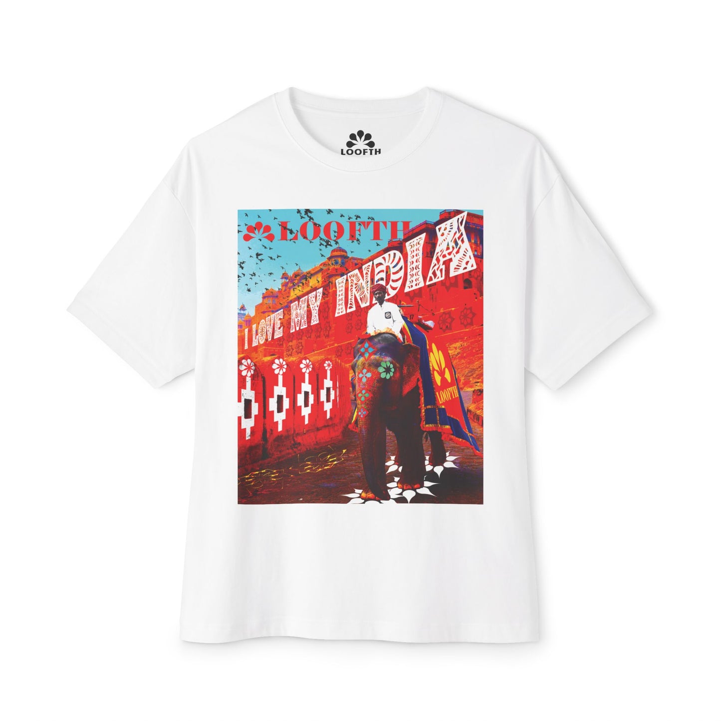 (F) Éléphant Raj Unisex Oversized Boxy Tee