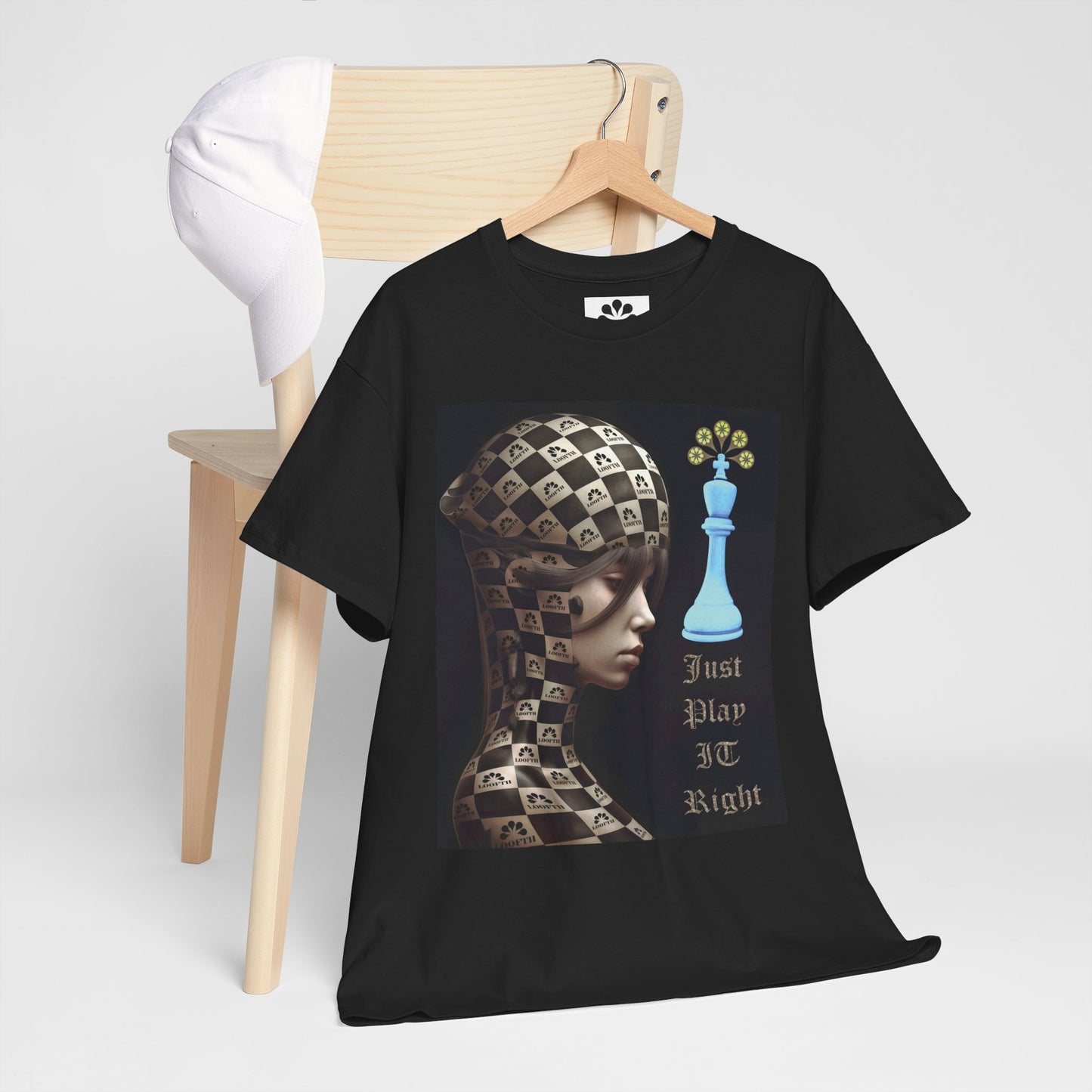 (F) Échiquier Élégant Unisex Heavy Cotton Tee