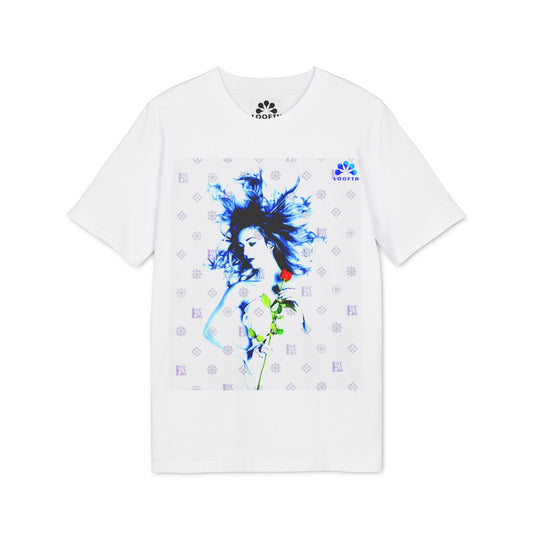 (F) Rose Azur Unisex Organic Combed Cotton Medium Fit T-shirt