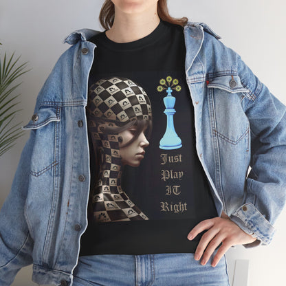 (F) Échiquier Élégant Unisex Heavy Cotton Tee