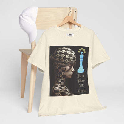 (F) Échiquier Élégant Unisex Heavy Cotton Tee