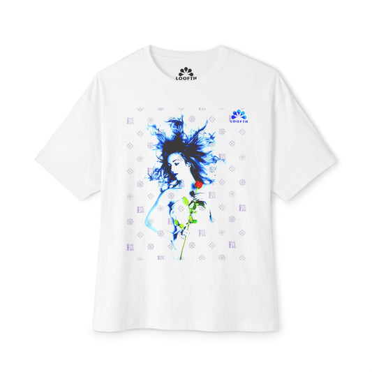 (F) Rose Azur Unisex Oversized Tee