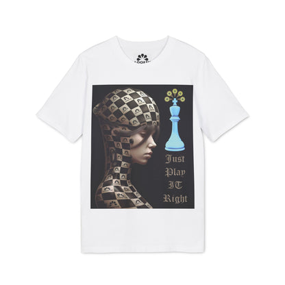 (F) Échiquier Élégant Unisex Organic Combed Cotton Medium Fit T-shirt