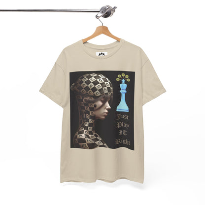 (F) Échiquier Élégant Unisex Heavy Cotton Tee