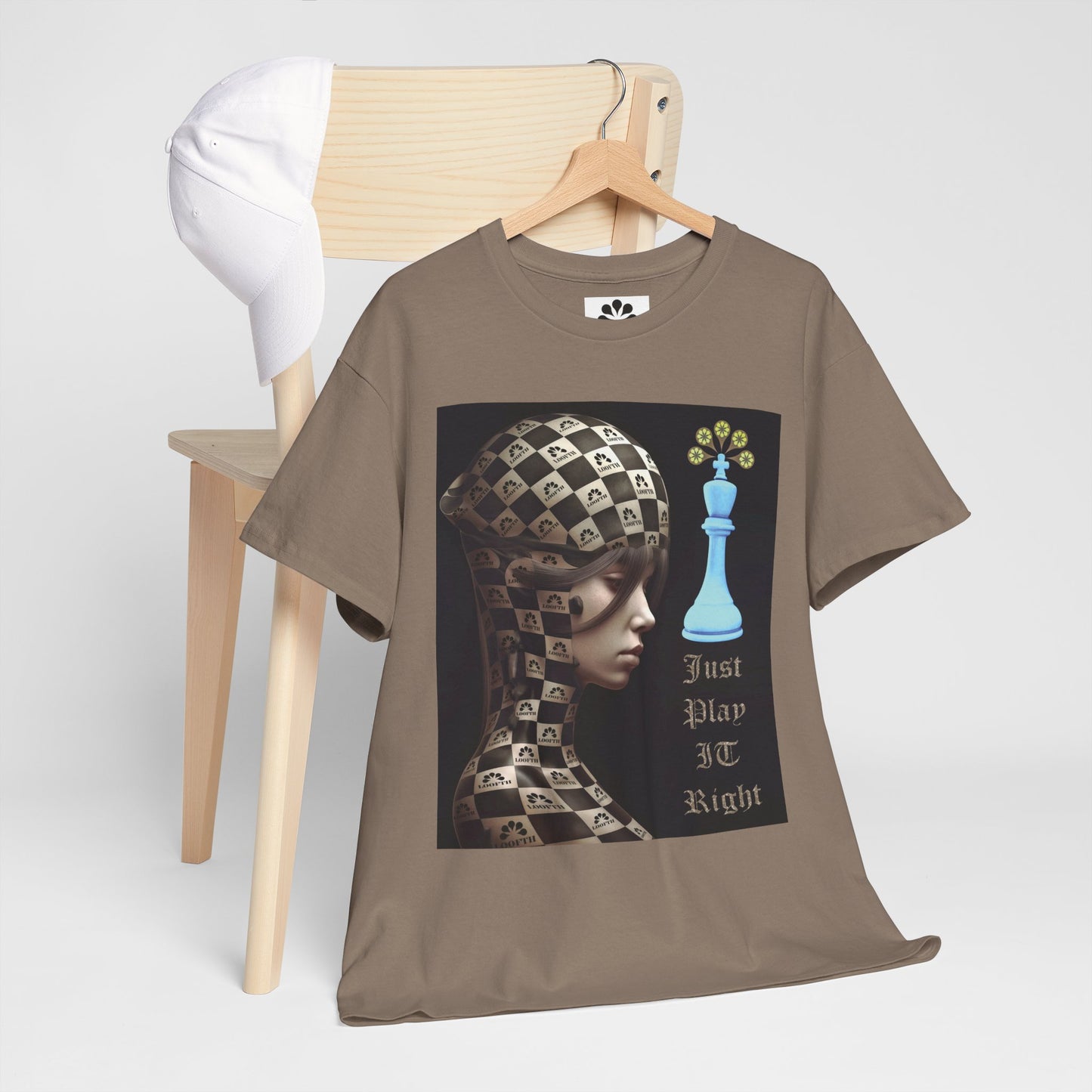 (F) Échiquier Élégant Unisex Heavy Cotton Tee