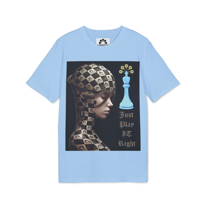 (F) Échiquier Élégant Unisex Organic Combed Cotton Medium Fit T-shirt