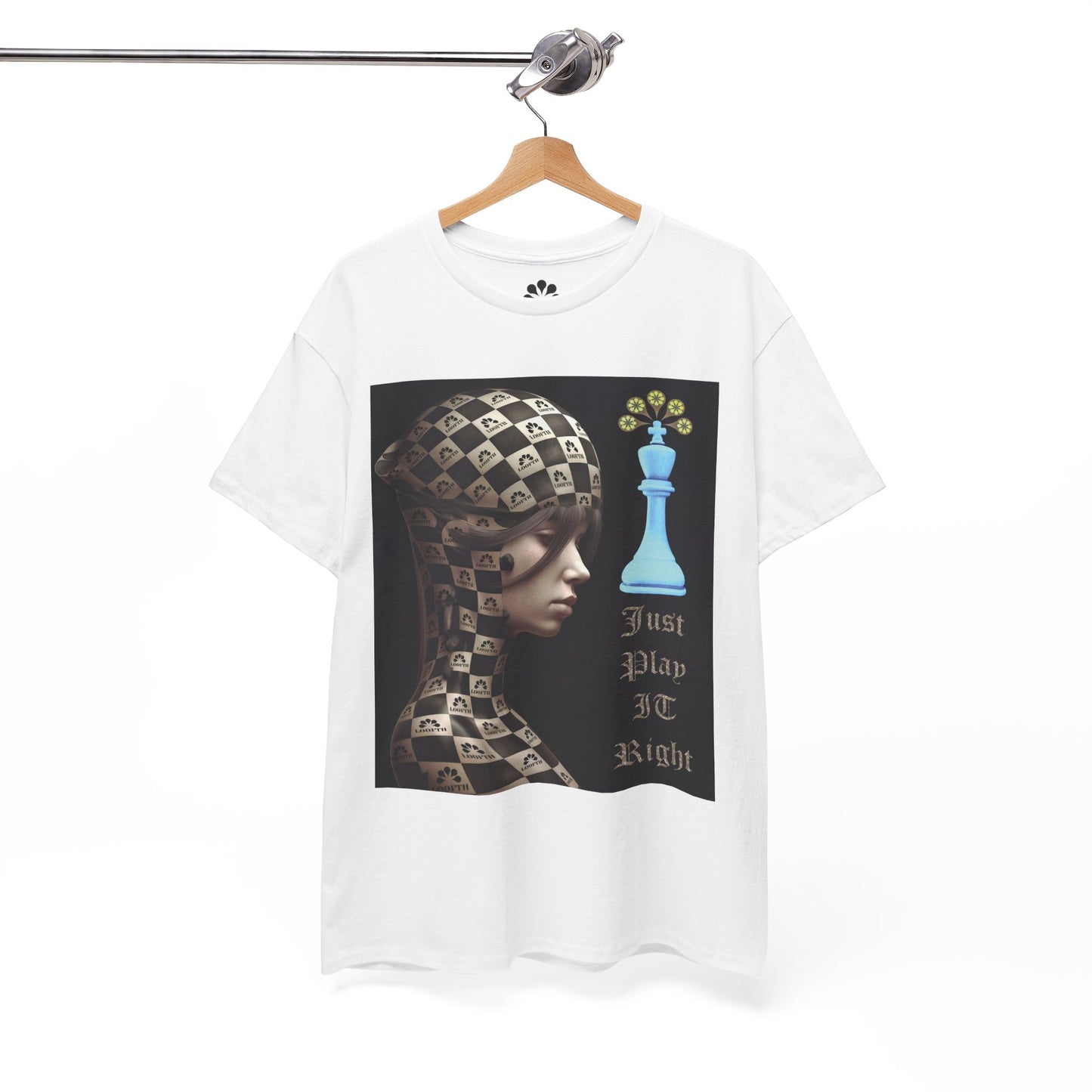(F) Échiquier Élégant Unisex Heavy Cotton Tee