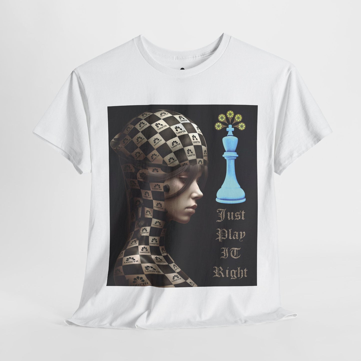 (F) Échiquier Élégant Unisex Heavy Cotton Tee