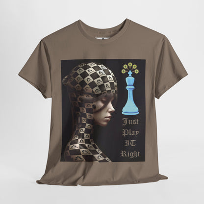 (F) Échiquier Élégant Unisex Heavy Cotton Tee
