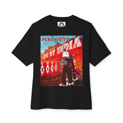 (F) Éléphant Raj Unisex Oversized Boxy Tee