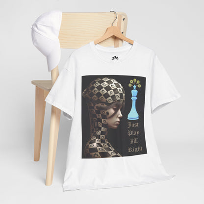 (F) Échiquier Élégant Unisex Heavy Cotton Tee