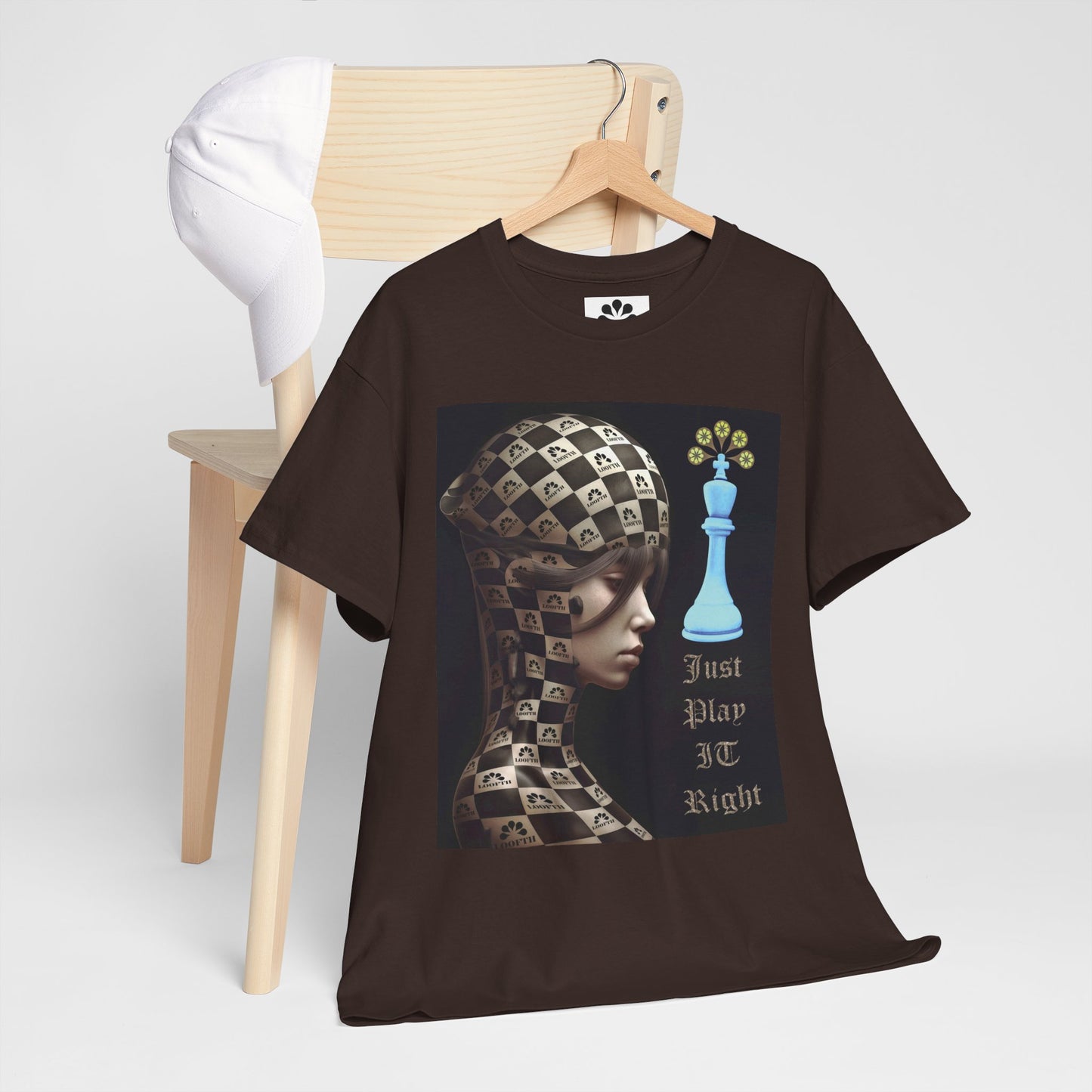 (F) Échiquier Élégant Unisex Heavy Cotton Tee