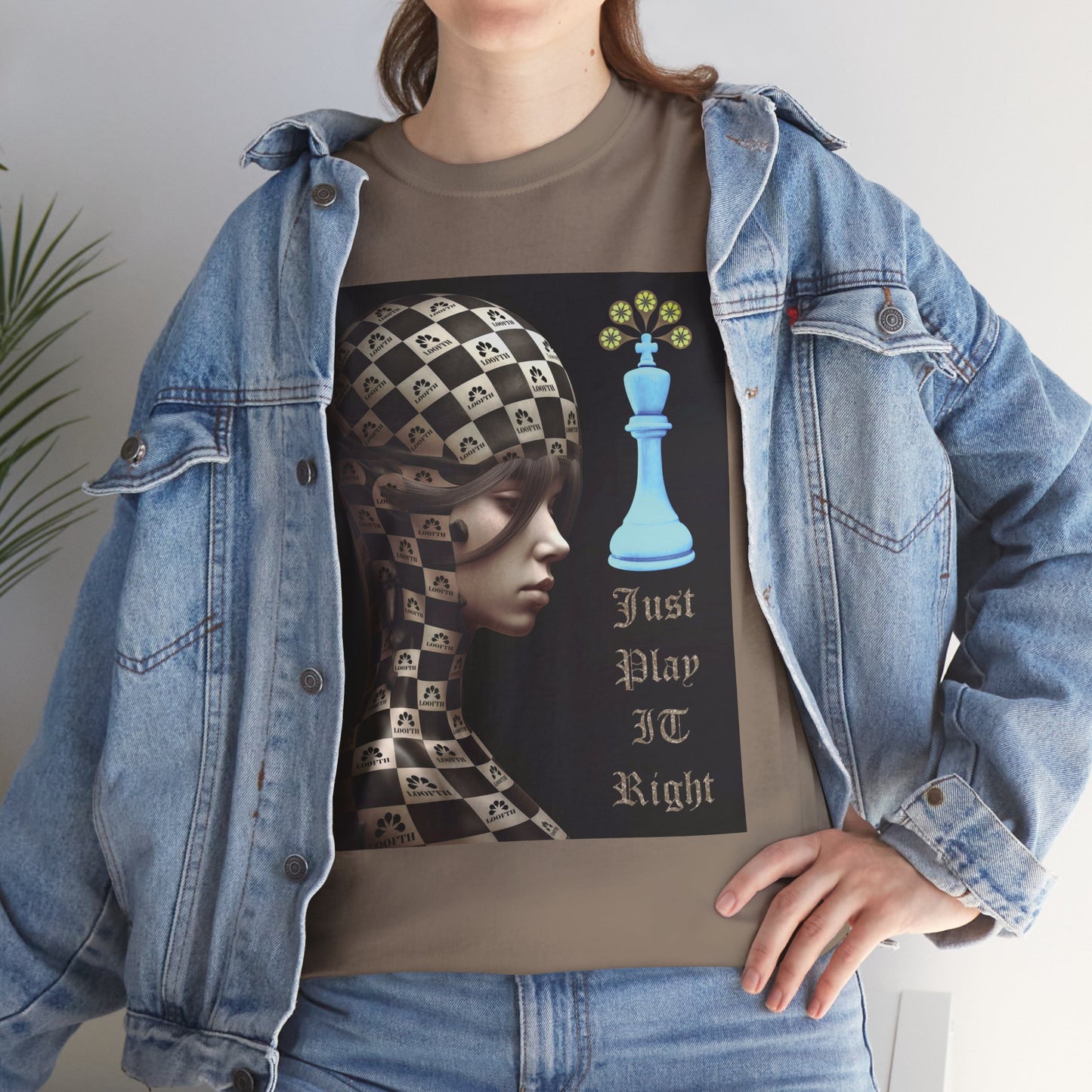 (F) Échiquier Élégant Unisex Heavy Cotton Tee