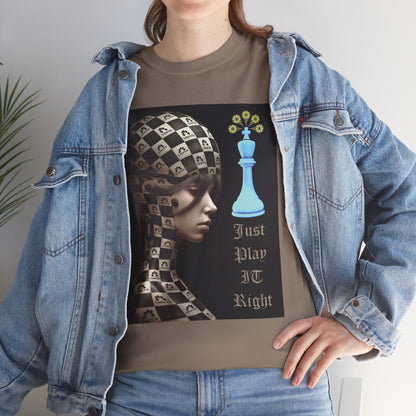 (F) Échiquier Élégant Unisex Heavy Cotton Tee