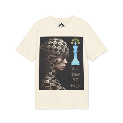 (F) Échiquier Élégant Unisex Organic Combed Cotton Medium Fit T-shirt