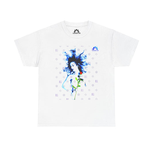 (F) Rose Azur Unisex Heavy Cotton Tee