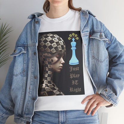 (F) Échiquier Élégant Unisex Heavy Cotton Tee