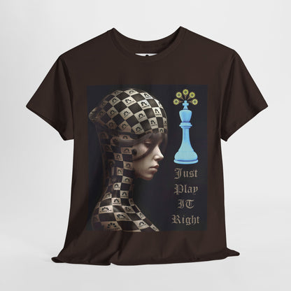 (F) Échiquier Élégant Unisex Heavy Cotton Tee