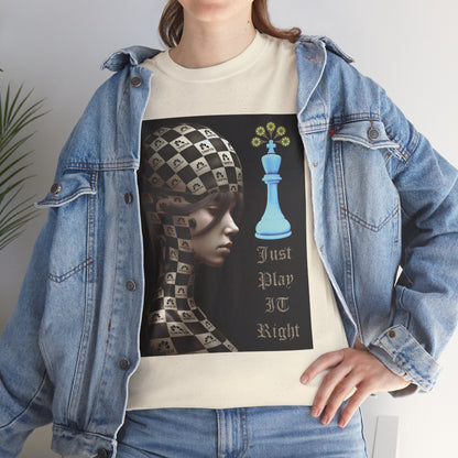 (F) Échiquier Élégant Unisex Heavy Cotton Tee