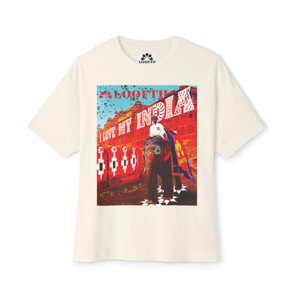 (F) Éléphant Raj Unisex Oversized Boxy Tee