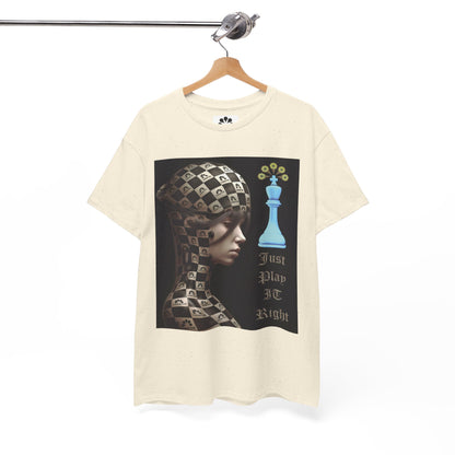 (F) Échiquier Élégant Unisex Heavy Cotton Tee