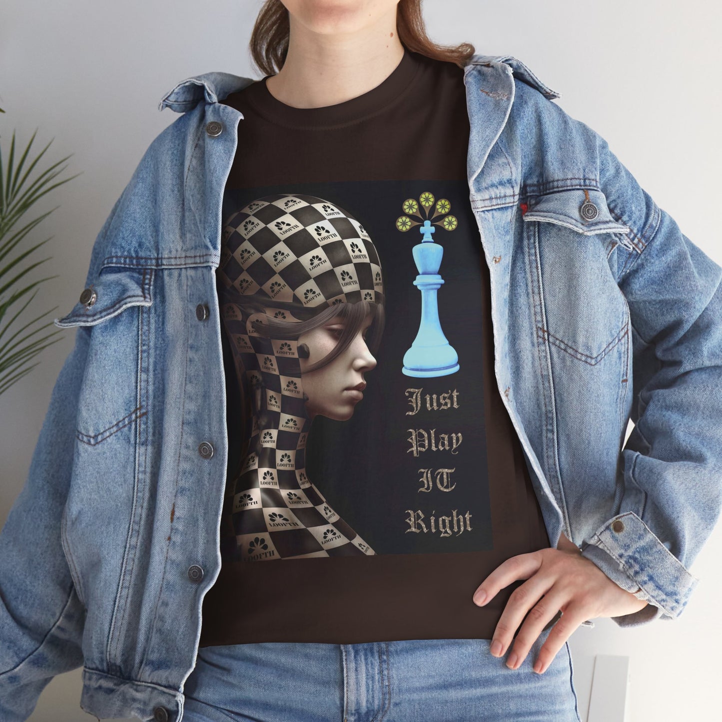 (F) Échiquier Élégant Unisex Heavy Cotton Tee